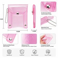 Dompet Kartu Wanita Transparan Tahan Air Bahan PVC, Tempat Kartu Bisnis Pria, Tas Kartu Kredit, Dompet Mini Kartu Identitas, Dompet Koin Wanita