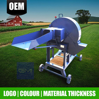 Broyeur de fourrage industriel robuste GMI 500 kg/h, déchiqueteuse d'herbe, alimenté à l'essence/diesel, nouveau moteur, efficace pour l'alimentation animale