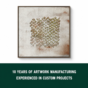 Luxury Hand Painted Textured Oil Painting 3D Geometric Relief <b>Wall</b> Art Custom Artwork for Hotel Lobby Commercial Project - Product Image 1