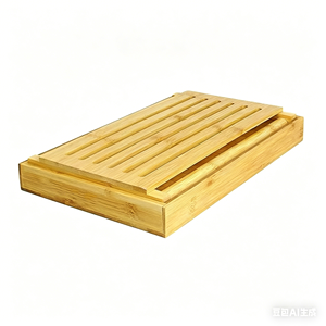 <span class=keywords><strong>Plateau</strong></span> à pain pliable en bambou réglable avec récupérateur <span class=keywords><strong>de</strong></span> miettes pour la dé<span class=keywords><strong>coupe</strong></span> <span class=keywords><strong>de</strong></span> toasts au petit-déjeuner et un rangement facile - Product Image 6
