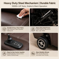 Fauteuil inclinable électrique intelligent VANBOW avec joystick, fauteuil de mobilité électrique de luxe avec roues pour personnes âgées, salon