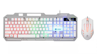 Teclado y Ratón para Juegos con Cable, Sensación Mecánica, Panel Metálico, Retroiluminación RGB, para Computadora de Escritorio, Portátil, Oficina, Jugadores