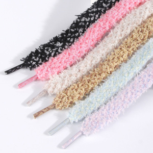 WEGOOODZF Lacets de chaussures épais et duveteux de 12 mm de large, style chenille, <span class=keywords><strong>pour</strong></span> baskets de sport en toile colorées, paire - Product Image 4