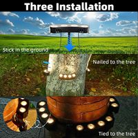 Luces Solares Modernas para Árboles Pequeños, Focos Exteriores, Luz LED Cálida Blanca Brillante para Paisajes, 2 en 1 (Adheridas y Atadas), IP65 360