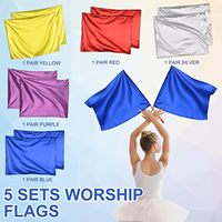 Bâton télescopique pliable en polyester mélangé pour la danse et la louange en église, 21,6 po x 26,8 po, cinq couleurs, pour scène extérieure