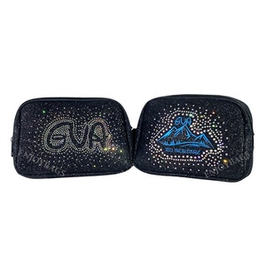 Bolsa de Cintura Personalizada com Strass Preto e Glitter com Logo da Equipe para Dança, Cheerleading, Clubes e Equipes Esportivas - Product Image 1