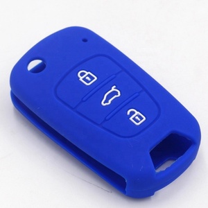 Vente flash - Housses de clés de voiture en silicone colorées, anti-rayures, anti-poussière, logo personnalisé, étui pour clés de voiture <span class=keywords><strong>Hyundai</strong></span> Flip 3 boutons - Product Image 3