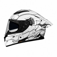 Casque de moto intégral certifié 3C et DOT, coque ABS+PC, double visière, toutes saisons, pour la course sur route, pour hommes et femmes