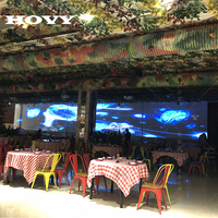 Restaurant à thème artistique, projection interactive holographique immersive, expérience culinaire immersive, projecteur mural et de sol holographique