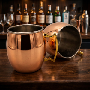 Double Walled Copper & Stainless Steel Mug - Product Image 1