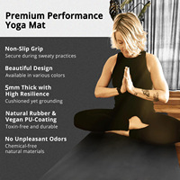 Tapis de yoga en caoutchouc naturel PU 183x68x5cm, 5mm, antidérapant, absorbant la transpiration, amortissant les chocs, silencieux, écologique, pour la danse et le fitness à domicile