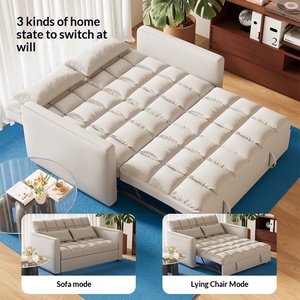 Sofa <strong>Bed</strong> <strong>Folding</strong> Multi-function Pull-out Telescopic Cat Scratch Skin Upholstery High-density Sponge Filling Small Apartment - Product Image 2