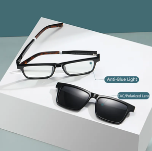 2025 Trendi Manyetik TR90 Klipsli Güneş Gözlüğü Moda Mavi Işık Polarize Güneş Gözlüğü Unisex Kare Şekilli Üstten Takmalı Güneş Gözlüğü - Product Image 2