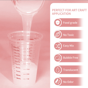 Vasos Medidores Desechables de Plástico Transparente de 500 ml (8 oz) para Mezclar Pintura, <span class=keywords><strong>Slime</strong></span>, Tintes, Resina Epoxi, Pegamento - Product Image 4