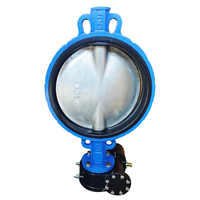 Vannes papillon industrielles manuelles en fonte ductile avec doublure en caoutchouc pour applications aquatiques