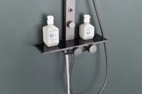Robinet de douche multifonctionnel chromé avec jets de massage et de pulvérisation, ensemble de douche style spa pour appartement, montage mural