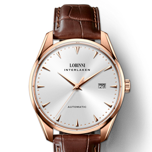 Orologio Automatico da Uomo di Lusso Modello 2025 con Quadrante a Lancette, in Acciaio Inossidabile, Vetro Zaffiro, Resistente all'Acqua 5 BAR, Cinturino in Pelle - Product Image 3