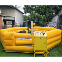 Jeu gonflable Wipeout Meltdown de 5 m de diamètre avec souffleur et balayeuse mécanique pour fêtes d'adultes