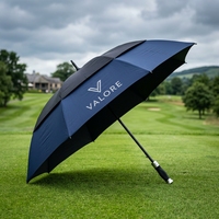 Parapluie de golf de luxe haut de gamme, double couche, grand, résistant au vent, semi-automatique, avec logo personnalisé pour accessoires de golf de marque