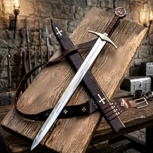 Épée Katana Samouraï en Acier Damas Aiguisé, Prête à l'Emploi, Forgée à la Main, DIY OEM, Sabre Médiéval de Chevalier, Coupe-Flotteur - Product Image 2