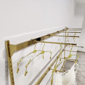 Espositore da Parete Personalizzato in Oro per Lingerie, Supporto per Reggiseni in Acciaio Inox, Scaffale per Biancheria Intima, Decorazione Negozio, Design per Punto Vendita - Product Image 3