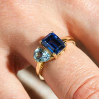 Nouvelle bague bohème élégante en zircon vert en forme de larme, plaquée or, en acier inoxydable, cadeau de la Saint-Valentin