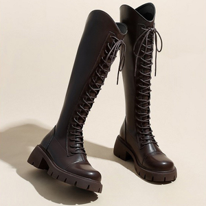 2026 New Arrival <b>Spring</b>/Fall Fleece-Lined Martin <b>Boots</b> Thick Soles Height-Enhancing Mid-Calf Full-Length <b>Boots</b> - Product Image 4