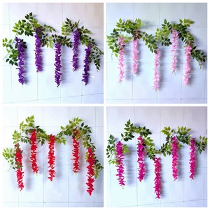 Rongxin Plants Artificial Bougainvillea Vine 100cm-200cm Silk <b>Flower</b> Hanging Decor For <b>Wall</b> Living Room - Product Image 2