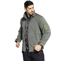 Veste polaire sportive pour homme, col montant, fermeture éclair, doublure chaude, imprimé délavé, design color block, pour sports de plein air, Hiver 2025