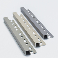 Garniture décorative de carreaux de mur en céramique en aluminium Bordure de carreaux marbrés en métal flexible Finition des coins Bandes de construction Alliage d'aluminium durable
