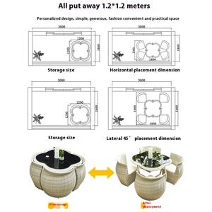 Meubles <span class=keywords><strong>de</strong></span> loisirs <span class=keywords><strong>de</strong></span> plein air ensemble <span class=keywords><strong>de</strong></span> cinq pièces fleur <span class=keywords><strong>de</strong></span> prunier citrouille chaise cour terrasse chaise en rotin une <span class=keywords><strong>table</strong></span> quatre chaises <span class=keywords><strong>jardin</strong></span> - Product Image 4