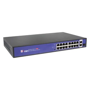 สวิตช์ PoE อัจฉริยะ 16 พอร์ต 802.3af/at 10/100Mbps พร้อมกิกะบิตอัปลิงค์ SFP รองรับ VLAN สำหรับกล้องวงจรปิด NVR ซีรีส์ - Product Image 1