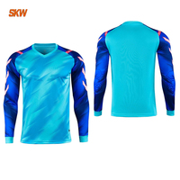Tenue de Gardien de But pour Enfants et Hommes - Maillot d'Entraînement de Football à Manches Longues, Pantalon et Short Respirants