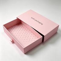 Boîte à tiroir de luxe personnalisée en gros pour bijoux, boucles d'oreilles, cadeaux – Boîte à tiroir coulissante en carton avec corde, boîte à tiroir rose