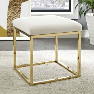 Modern Style Sturdy Iron <b>Ottoman</b> <b>Stool</b> Cushion Outdoor School Living Room Bedroom Accent Furniture Hall Entry Seating Footrest - Product Image 3