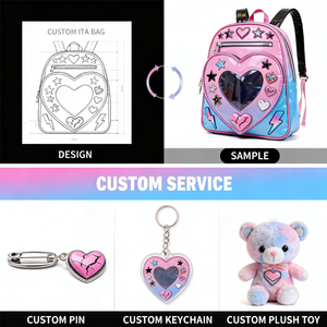 Custom Ita <b>Backpack</b> Diy <b>Pin</b> Display Large Capacity Unisex <b>Backpack</b> Clear Transparent Window With Insert Board Collection Bag - Product Image 2