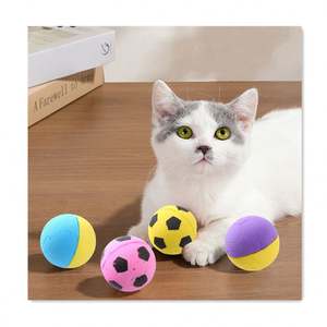 Entrega Rápida, Juguetes de Pelota de Espuma de Silicona Coloridos para Gatos, Pelotas de Golf y Fútbol para Masticar y Rascar, Pelota Ecológica - Product Image 1