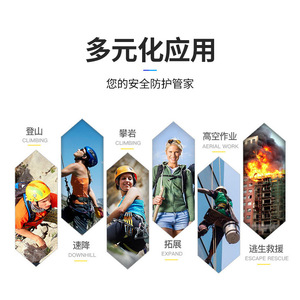 Mosquetón Xinda de Aleación de Aluminio Negro con Bloqueo de Seguridad de Dos Etapas Tipo K para Escalada, Rappel, Aventuras al Aire Libre y Trabajos en Altura - Product Image 2