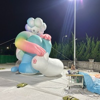 Offre Spéciale : Ballon Nuage Géant Gonflable avec Peluche Souriante / Nuage Commercial Gonflable Lumineux en Tissu Oxford à Suspendre