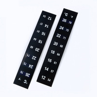 12-26 ° Label Suhu Termokromik Reversibel C, Strip Termometer Perekat PET untuk Akuarium, Tangki Ikan, Botol Anggur, Kulkas