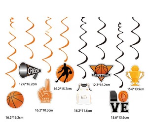 <span class=keywords><strong>NBA</strong></span> Team Spiral Basketball Themed Birthday Party Decoration Supplies Banner Cake Card Insertion DIY Packaged Bag - Product Image 5