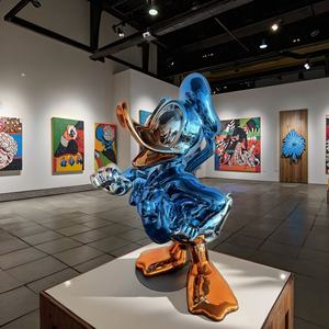 Nuova Statua Animatronica <span class=keywords><strong>di</strong></span> <span class=keywords><strong>Paperino</strong></span>, Scultura in Resina Elettroplaccata, Finitura Cromata, Statua <span class=keywords><strong>di</strong></span> <span class=keywords><strong>Paperino</strong></span> in Vetroresina - Product Image 6