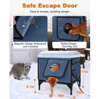 Nichoir chauffant surélevé pour chatons, cage de maternité pliable et étanche avec coussin chauffant, maison d'élevage ventilée pour chatons