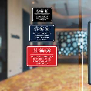 2024 Fabricant Haute Qualité En Aluminium Acrylique <span class=keywords><strong>Avis</strong></span> De Sécurité Signalisation Moderne Pas De Photos Vidéos Autorisées Caméra Zone Restreinte - Product Image 6
