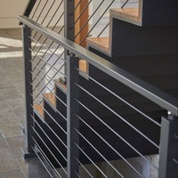 Système de poteaux de câble d'escalier supérieur réglable noir personnalisé, 32 pouces, kits de poteaux de garde-corps d'escalier, câble en acier inoxydable 5/32 pouces, antirouille