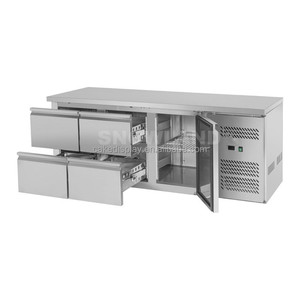 <span class=keywords><strong>4</strong></span> <span class=keywords><strong>cassetti</strong></span> in acciaio inox commerciale tavolo da lavoro refrigeratore congelatore frigorifero sotto il piano frigo - Product Image 1