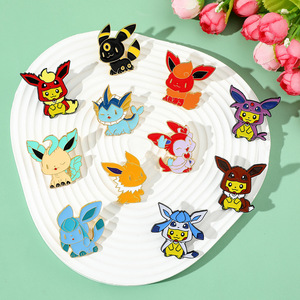 9 badges en métal émaillé peints, style cosplay Pikachu mignon, pour la décoration de sacs à dos et de vêtements - Product Image 4