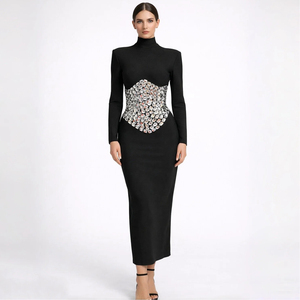 Black Long Sleeve Turtleneck Dress Pictures - Elegant & Sexy