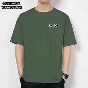 T-shirt Oversize da Uomo con Stampa Logo Personalizzata, Manica Corta, <span class=keywords><strong>Design</strong></span> di Fabbrica, 100% Cotone Traspirante - Product Image 3