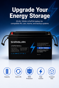 LiFePO4 Solar <b>Battery</b> 25.6V 100Ah <b>Rechargeable</b> for Off Grid Solar System - Product Image 3